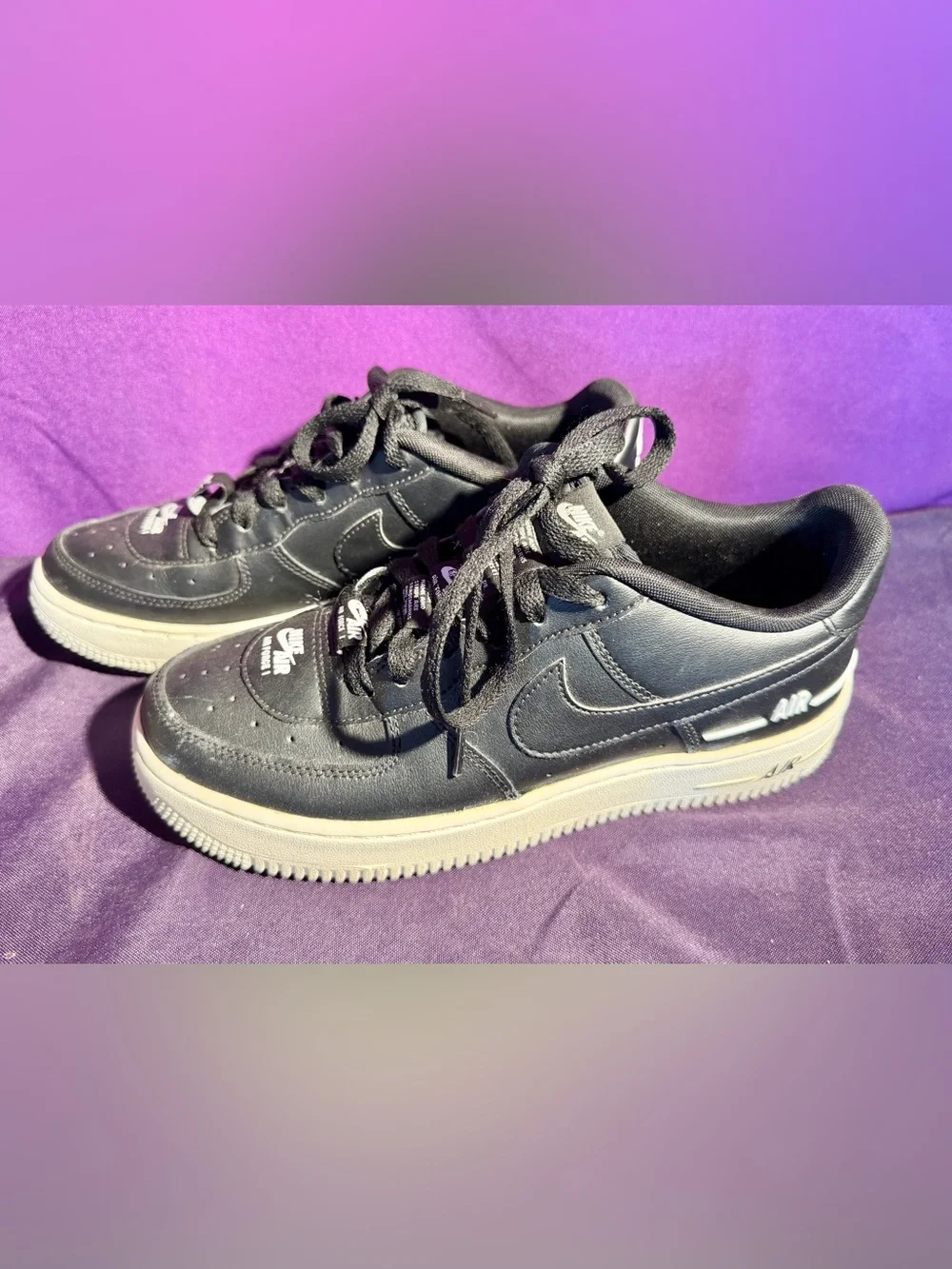 Nike Air Force 1 Black Cj4092-001 Youth size 6Y Low Top